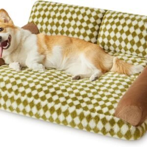 Cat Couch Bed And Dog Couch Bed Pet Couch Bed For Small Pet Cute Dog Sofa Bed Cat Sofa Pet Sofa With Non-Slip Bottom Checkered Dog Bed With Washable Cover