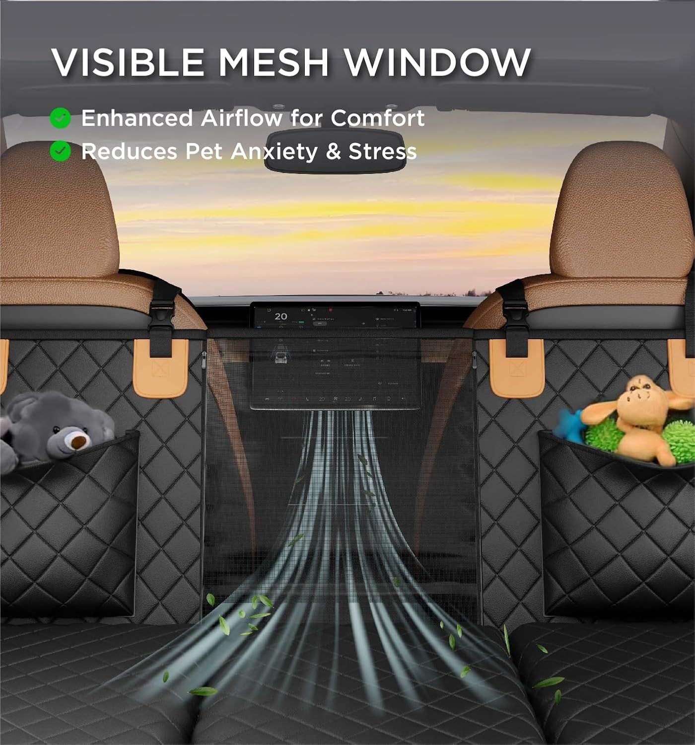 Made4Pets Pet Dog Car Back Seat Cover Back Seat Extension Pad Can Bear 400 Pounds Waterproof And Non-slip Dog Car Hammock Eight-layer Hard Bottom With PE Foam Easy To Install And Clean - Image 9