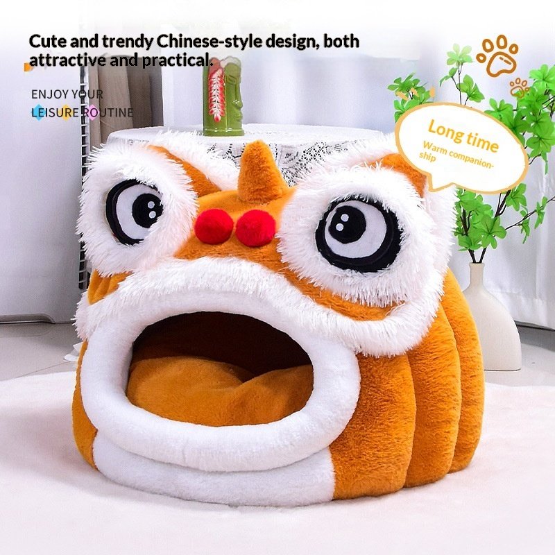 Cute Shark Cat Bed Dog Bed Plush Toy Pet Warm Nest - Image 10