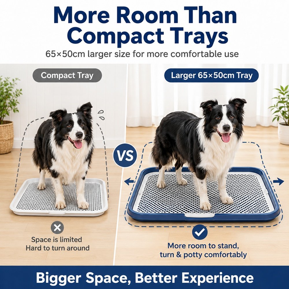 Dog Potty Tray With Removable Grating, Leak-Proof Indoor Dog Toilet For Puppy Training - Image 4
