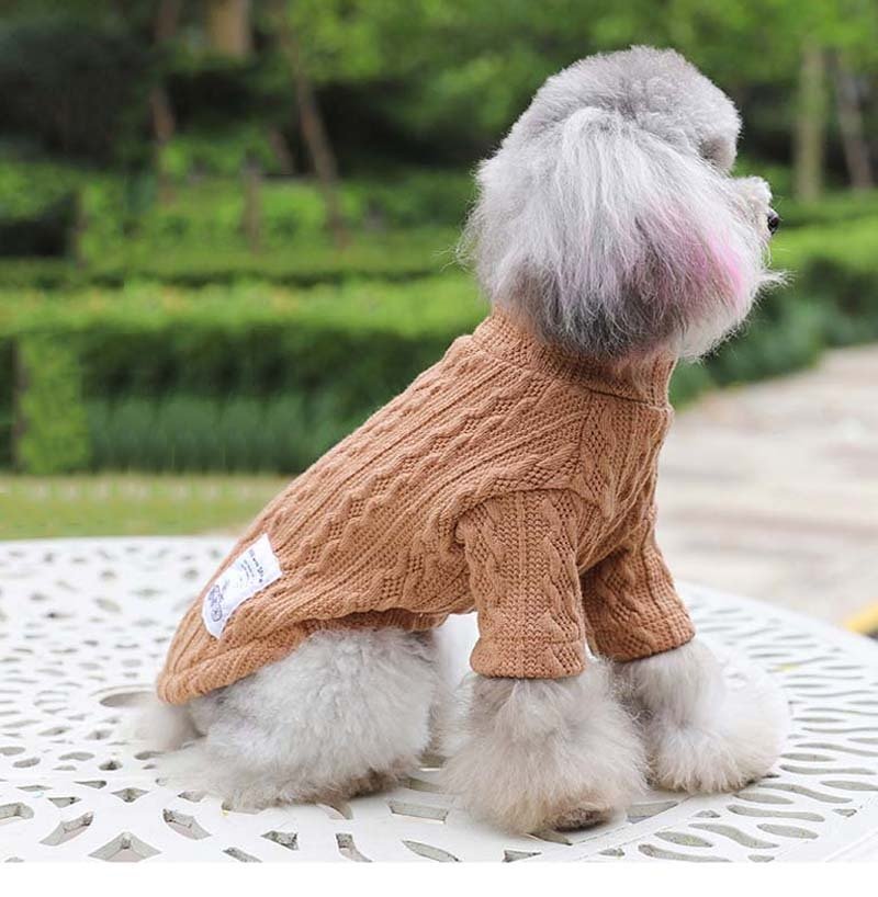 Pure color knitted autumn and winter dog sweater - Image 8