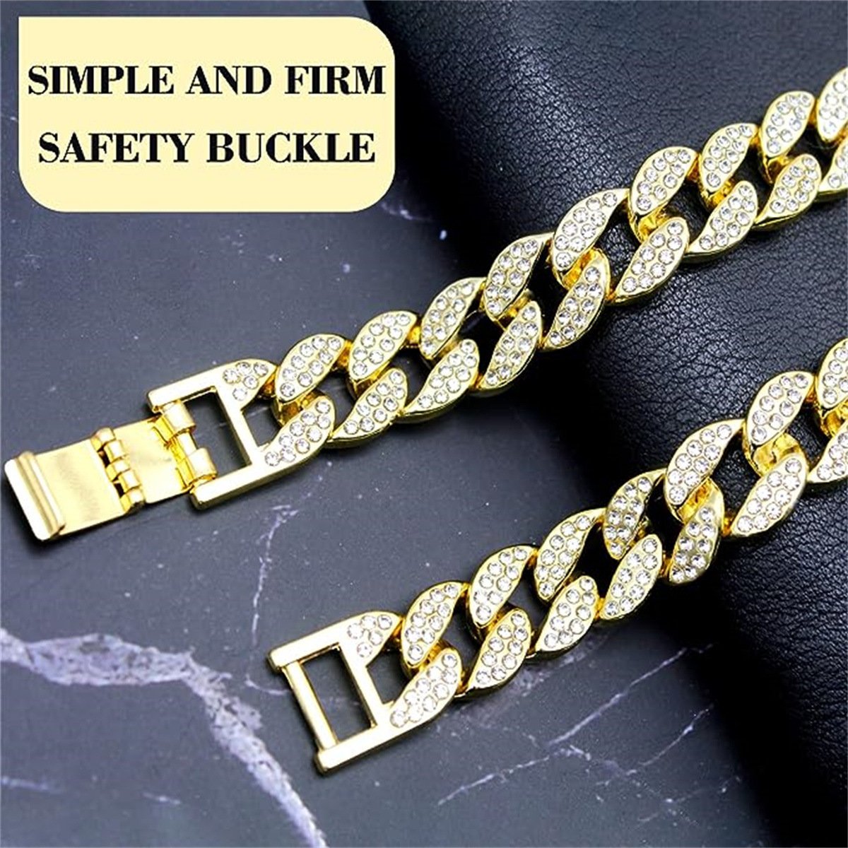 Pet Dog Collar Necklace With Diamonds Cuban Link Chain - Image 5