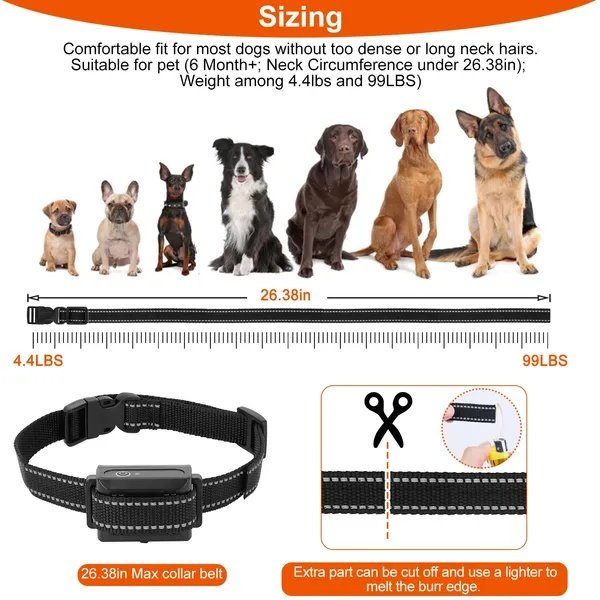 Dog Training Collar Receiver IP67 Waterproof Dog Bark Shock Vibration Beep Receiver Up To 3280ft - Image 4