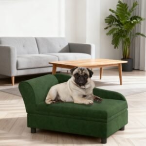 Pet Sofa Bed Couch With Storage,with Soft Cushion , Green