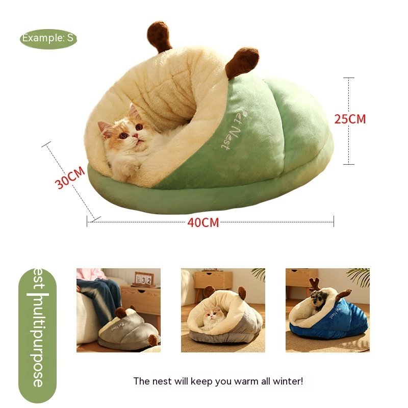 Pet Bed Winter Cat Dog Slippers Small Nest - Image 8