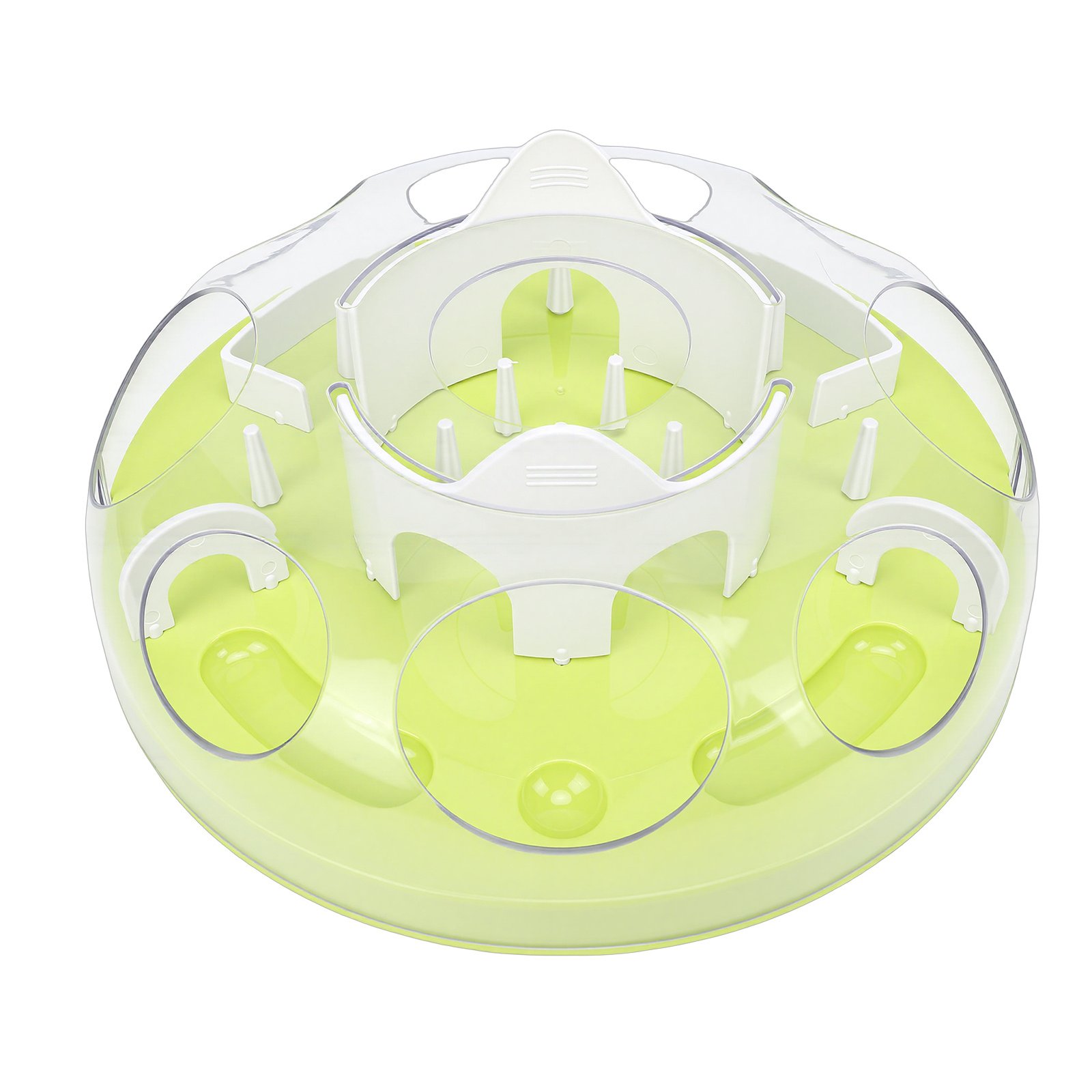 Interactive Cat Puzzle Feeder Funny Cat Puzzle Food Dispenser Enrichment Toy For Pets Play And Exercise Green - Image 2