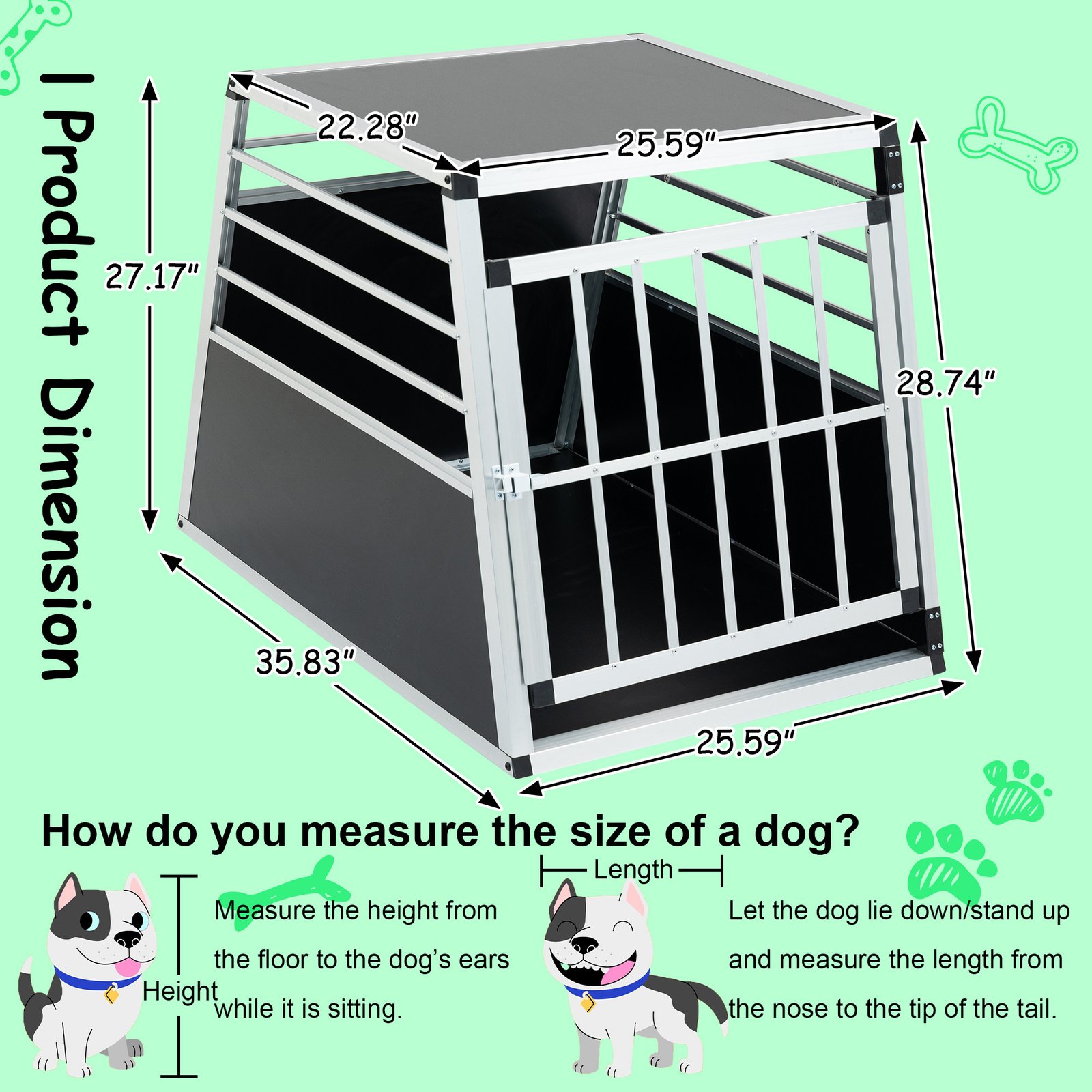 Aluminum Transport Case, Aluminum Car Carrier, Travel Carrier, Suitable For Cats And Dogs, Black And Silver. - Image 2