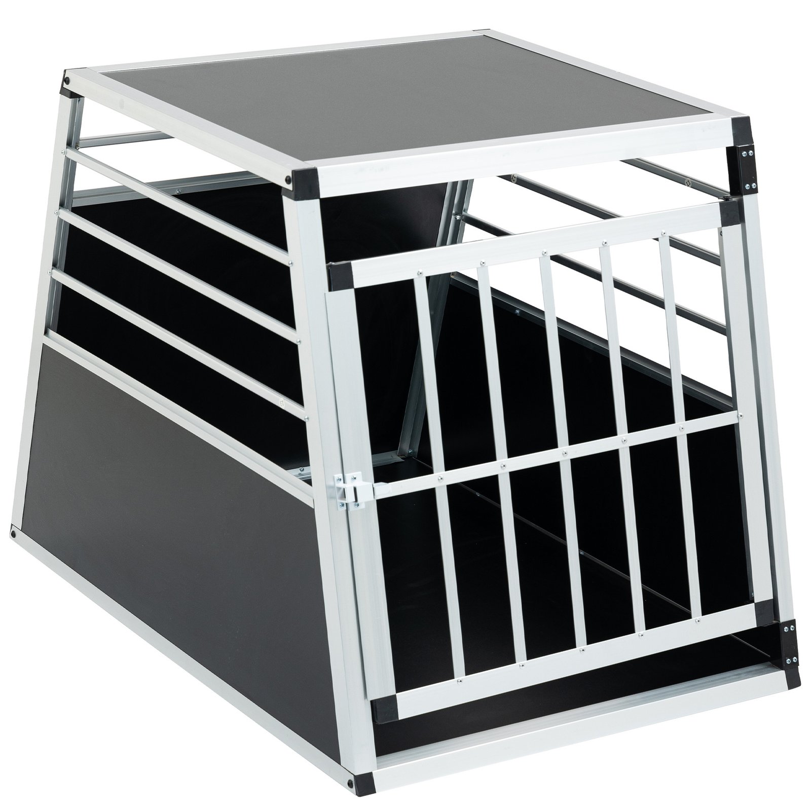 Aluminum Transport Case, Aluminum Car Carrier, Travel Carrier, Suitable For Cats And Dogs, Black And Silver.