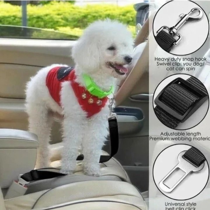 Heavy Duty Nylon Pet Safety Seat Belt Clip Adjustable Dog Vehicle Harness Lead - Image 7