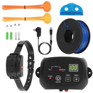 1Set Dog Fence System Pet Containment System With One Hundred Adjustable Levels IPX7 Waterproof Rechargeable Receiver Underground Fence For Small Medium Large Dog