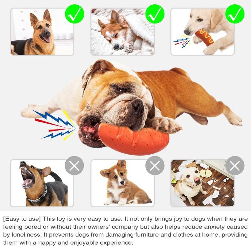 PPOKEl Dog Chew Toys Aggressive- Chaewers.Indestructible Dog Toy For Aggressive Chewer,Tough Chew Toys For Dogs Rubber Orange Plain - Image 2