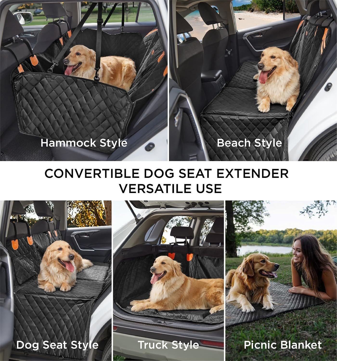 Made4Pets Pet Dog Car Back Seat Cover Back Seat Extension Pad Can Bear 400 Pounds Waterproof And Non-slip Dog Car Hammock Eight-layer Hard Bottom With PE Foam Easy To Install And Clean - Image 6