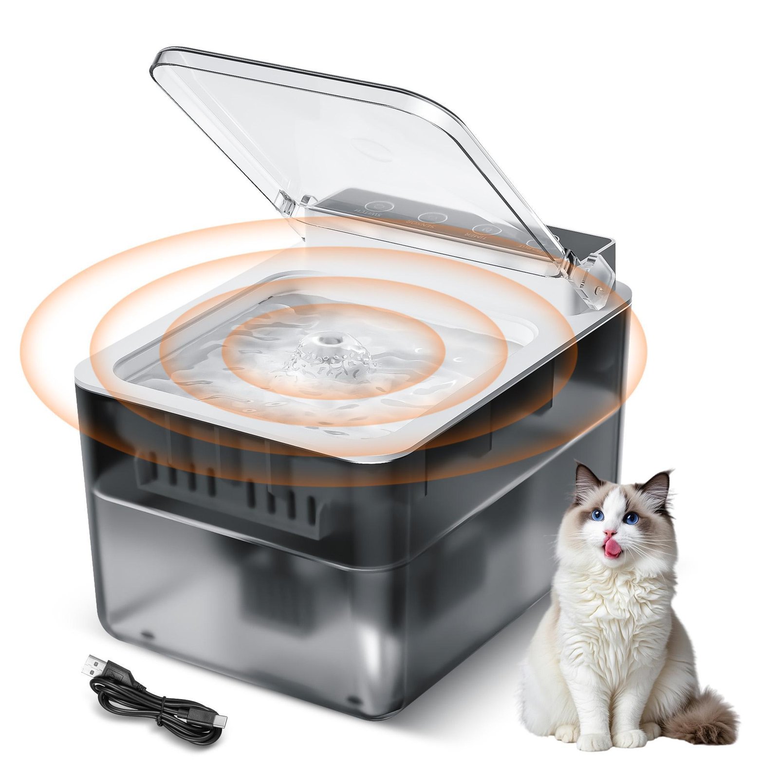 Wired Automatic Pet Fountain Dog Water Dispenser Automatic Sensing Function