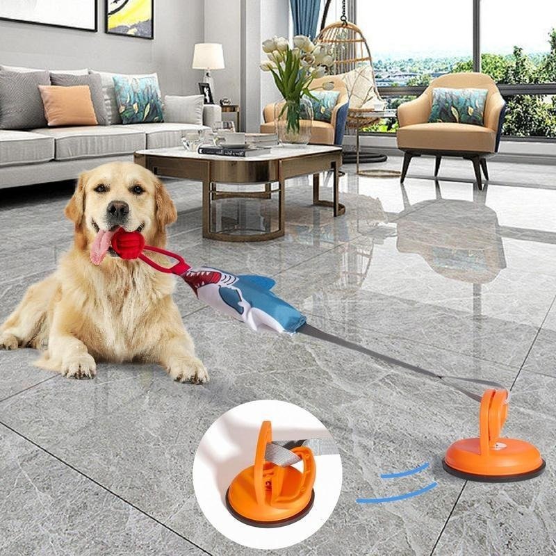 PROKEl Shark Shaped Pet Toy, Interactive TwineToy Ball Dog Toy With Suction Cup, Pet Chew ToyFor Dogs & Cats Funny Dogtoys Squeaky Toys Dogtraining Rope Toy - Image 6