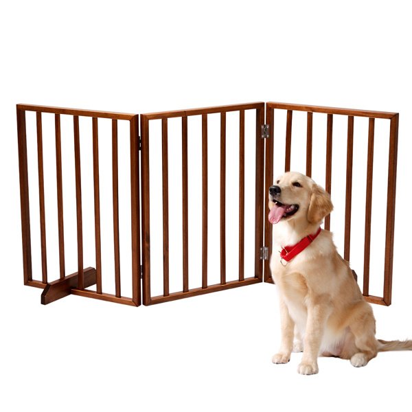 24 Inch Brown Foldable 3-pack Pet Fence - Image 4