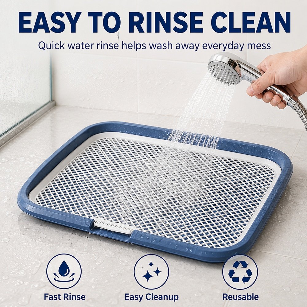 Dog Potty Tray With Removable Grating, Leak-Proof Indoor Dog Toilet For Puppy Training - Image 2