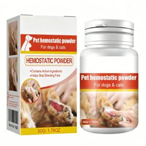 Pet Hemostatic Powder, Fast Bleeding Stop Wound Care Powder For Dogs Cats, Gentle Pet Nail Cut Skin Injury Healing Powder 50g