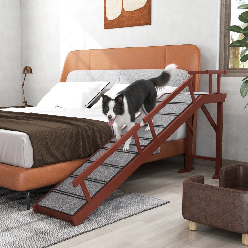 PawHut Wooden Dog Ramp With Removable Guardrails, Non-Slip Surface, - Image 4