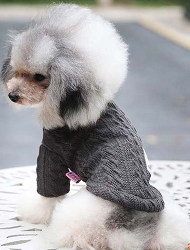 Pure color knitted autumn and winter dog sweater - Image 5
