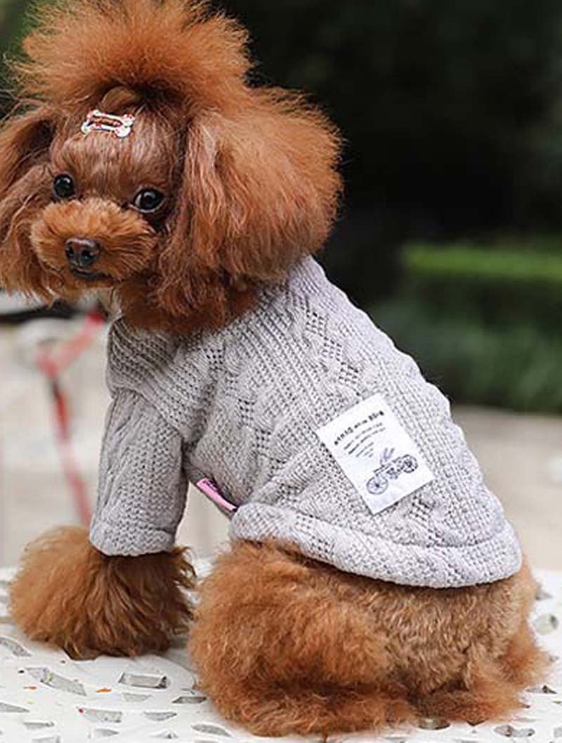 Pure color knitted autumn and winter dog sweater - Image 6