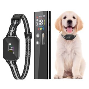 1Pc 2 In 1 Dog Shock And Bark Collar Dog Training Collar With Remote Rechargeable IP68 Waterproof With 3 Channels For Medium And Small Dogs
