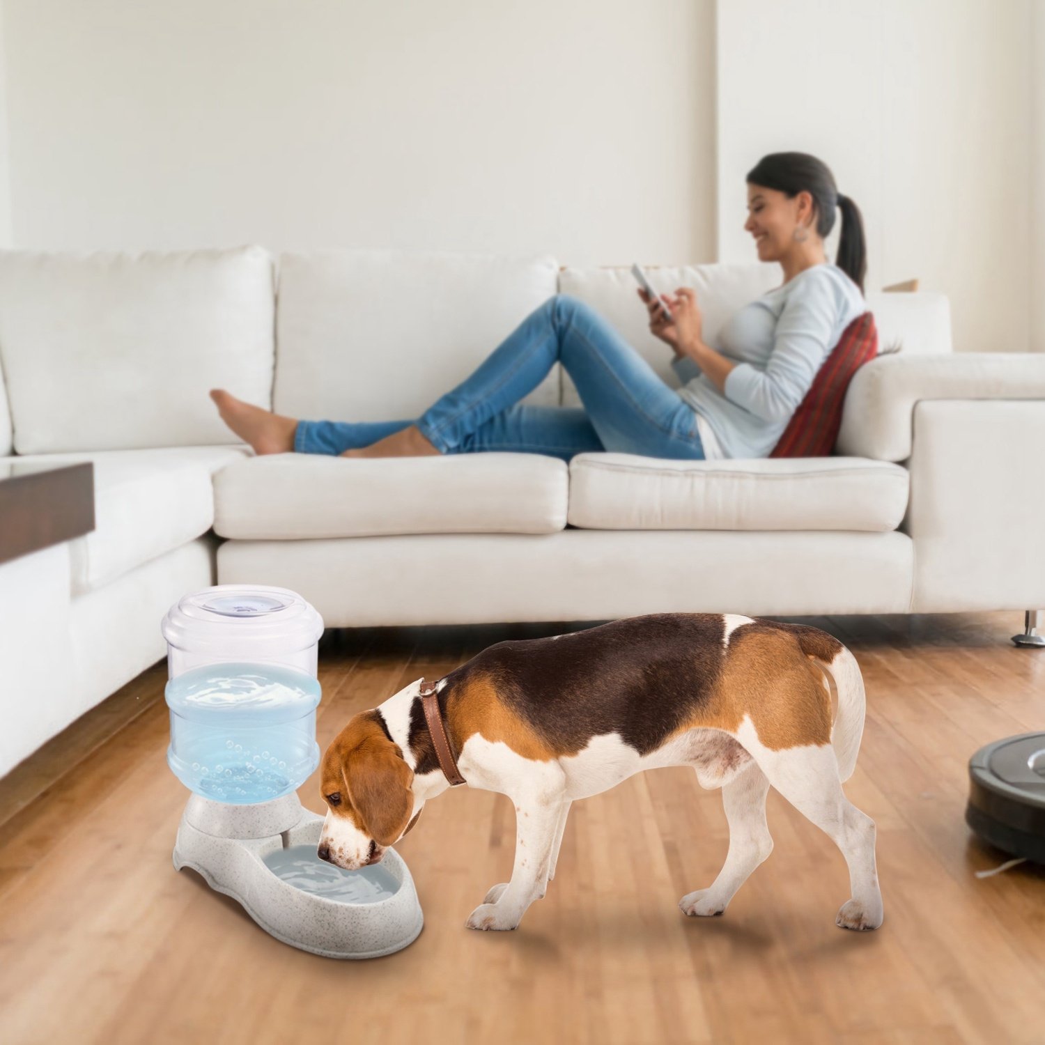 3.5L 1Gal Pet Water Dispenser Self-Dispensing Gravity Pets Water Feeder Automatic Pet Waterer Cat Dog - Image 6