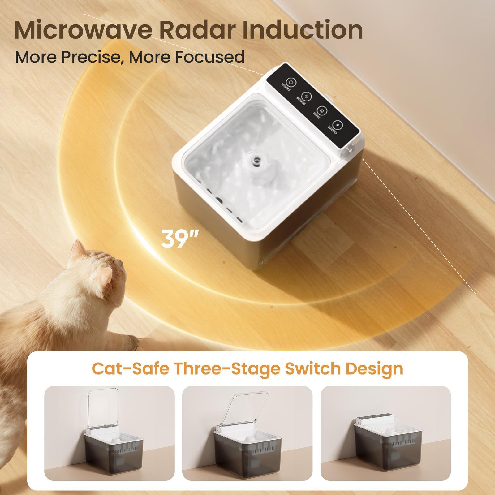 Wired Automatic Pet Fountain Dog Water Dispenser Automatic Sensing Function - Image 3