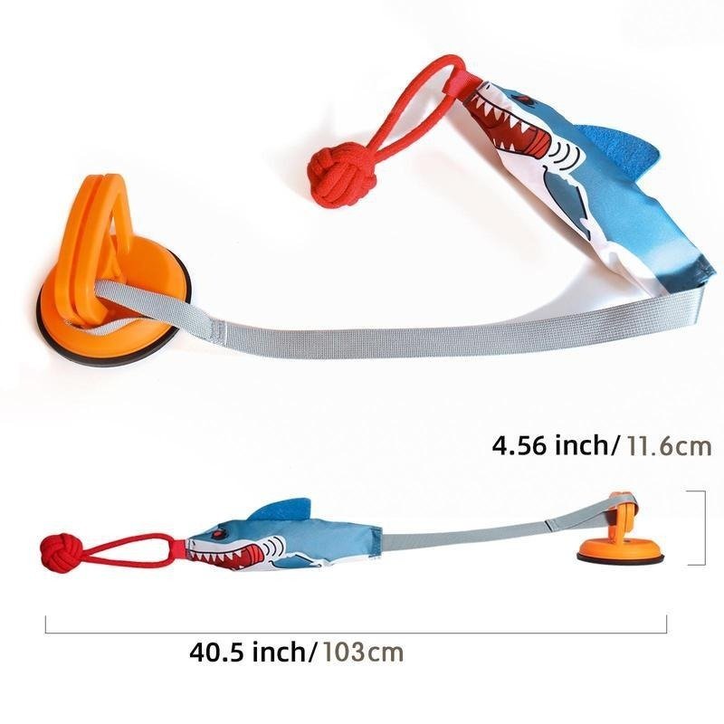 PROKEl Shark Shaped Pet Toy, Interactive TwineToy Ball Dog Toy With Suction Cup, Pet Chew ToyFor Dogs & Cats Funny Dogtoys Squeaky Toys Dogtraining Rope Toy - Image 2