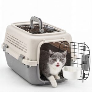 Hard-Sided Dog And Cat Carrier, TSA Airline Approved, For Small To Medium Pets, Travel Crate With Handle, Ventilated Design