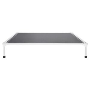 Elevated Dog Bed For Large Dogs XL, Raised Dog Bed Cot With Aluminum Frame, Breathable Textilene Mesh Dog Bed, Indoor & Outdoor Cooling Dog Bed With Washable Pillow, Heavy Duty Portable Pet Cot, Grey