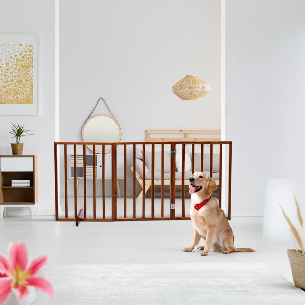 24 Inch Brown Foldable 3-pack Pet Fence - Image 6