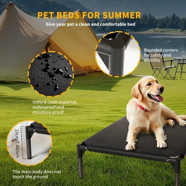 Breathable Raised Oxford Pet Bed Fits Small To Large Dogs - Image 5