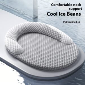Oval Ice Silk Cooling Pet Bed For Cats And Small Dogs
