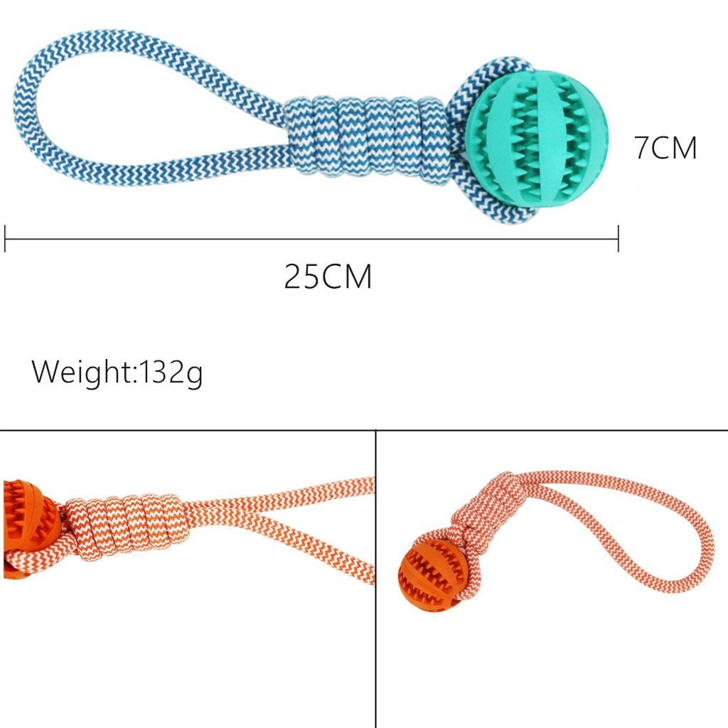 Dog Toys Balls Interactive Treat Rope Rubber Leaking Balls For Small Medium Dogs Chewing Bite Resistant Pet Tooth Cleaning - Image 3