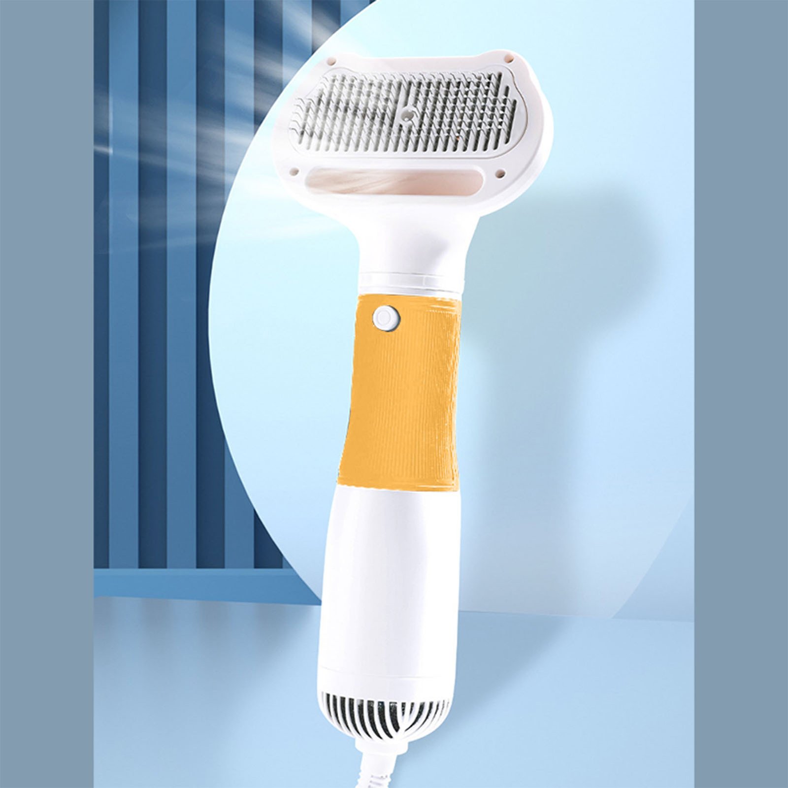 Pet Hair Dryer With Slicker Brush Low Noise 600W 3 Temperature Adjustable 3 In 1 Grooming Dog Blow Dryer For Cats Yellow - Image 5