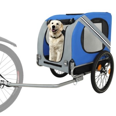 Large Folding Bike Trailer For Dogs 120LB Capacity All-Terrain Pet Carrier, Durable Steel Frame For Cycling, Jogging, Camping Outdoor Adventures - Image 4