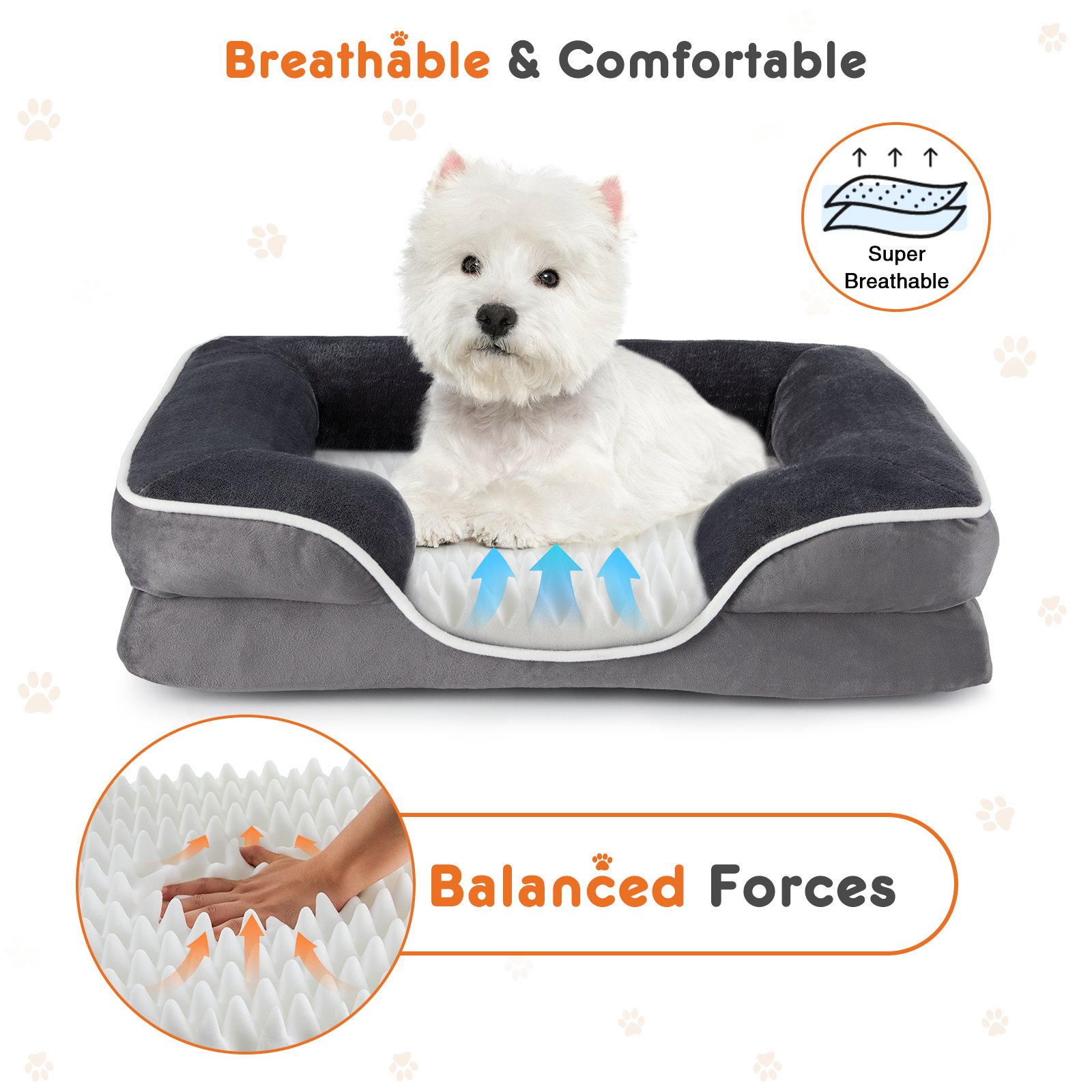 Memory Foam Pet Bed For Small Dogs & Cats With Washable Removable Cover Non-Slip Base Waterproof Liner - Image 10