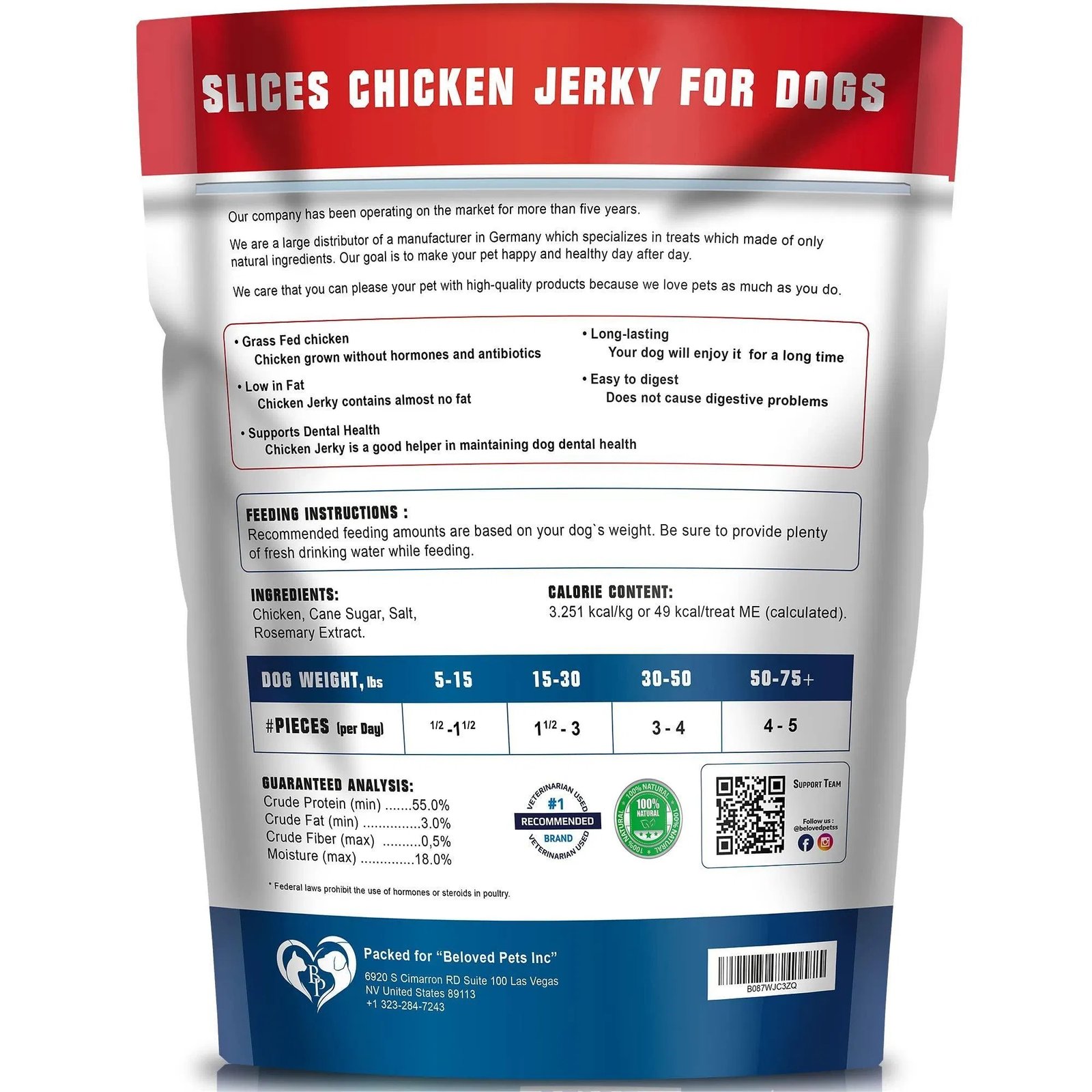 Chicken Jerky Dog Treats 1.5 Lb Human Grade Pet Snacks Grain Free Organic Meat All Natural High Protein Dried Strips Best Chews For Training Small & Large Dogs - Image 4