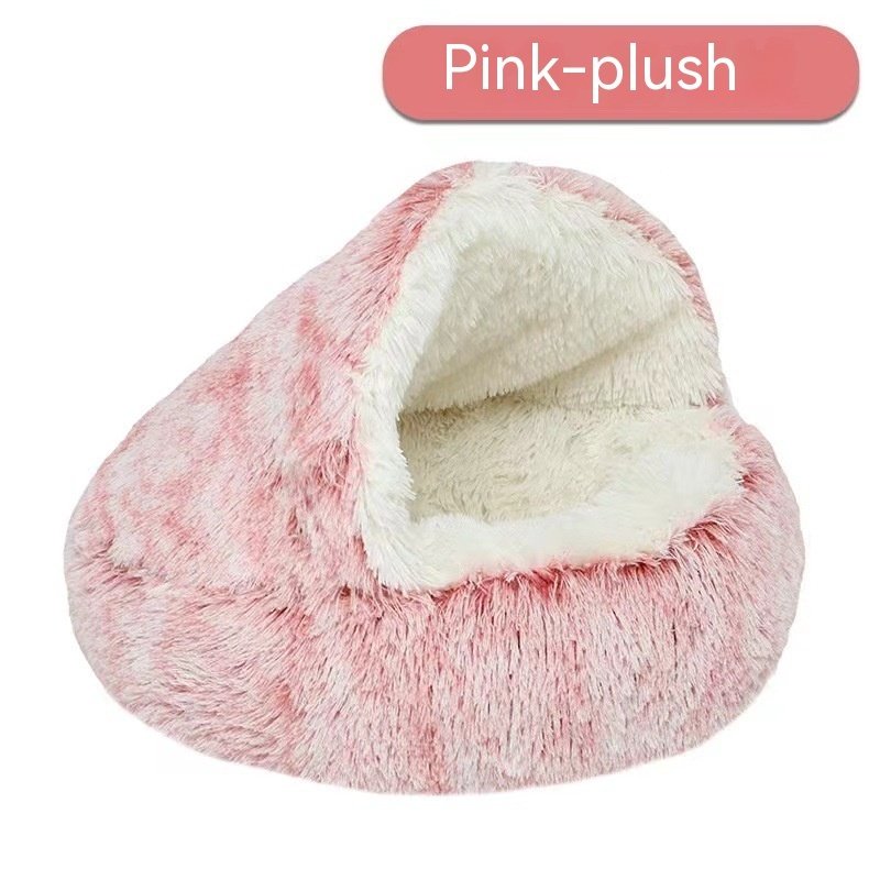 Semi-closed Cat Bed Four Seasons Universal Cover Shell Nest Small Dog Winter Pet Supplies - Image 4