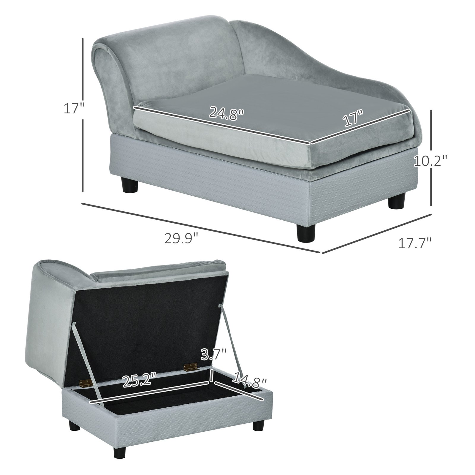 Luxury Fancy Dog Couch With Hidden Storage - Image 4