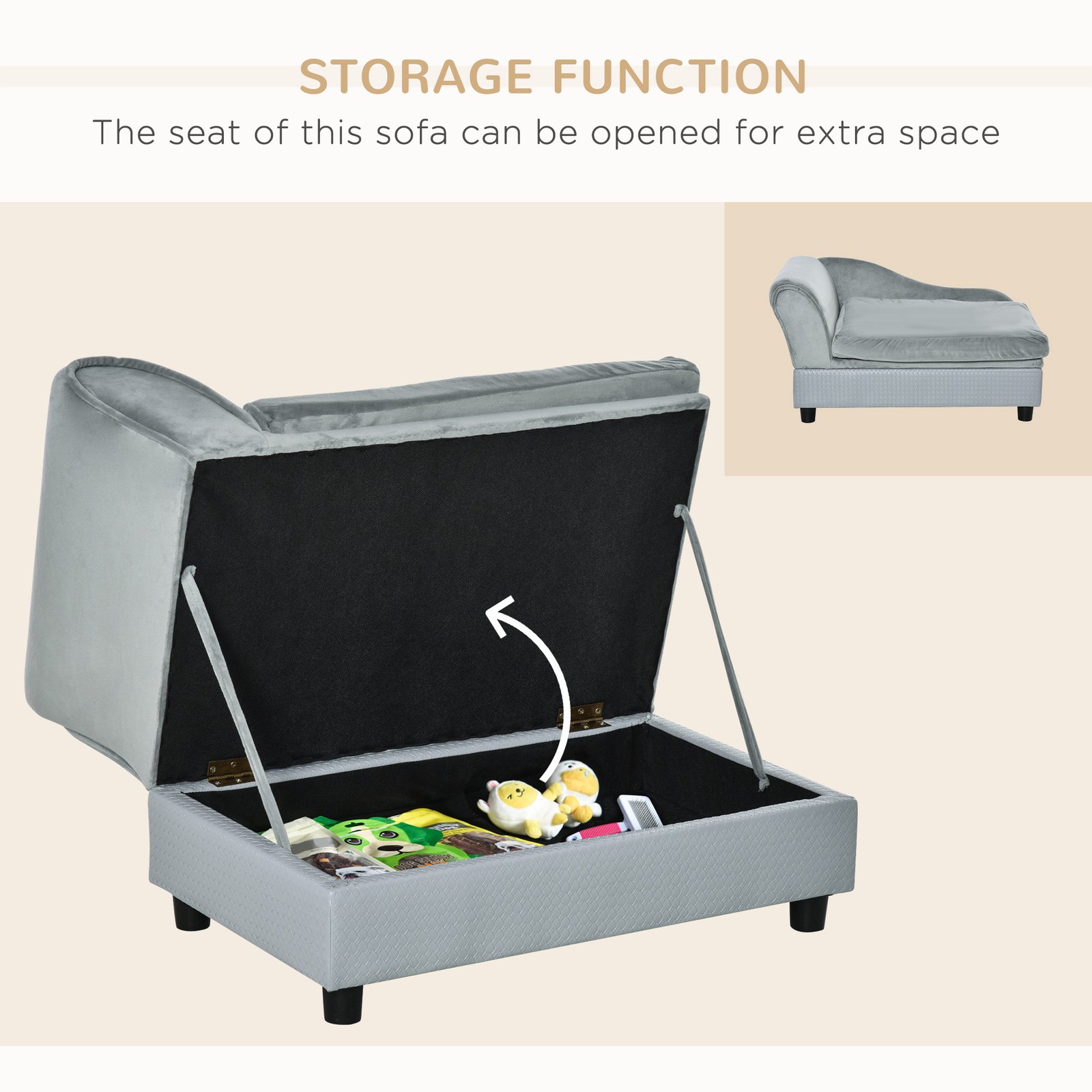 Luxury Fancy Dog Couch With Hidden Storage - Image 2