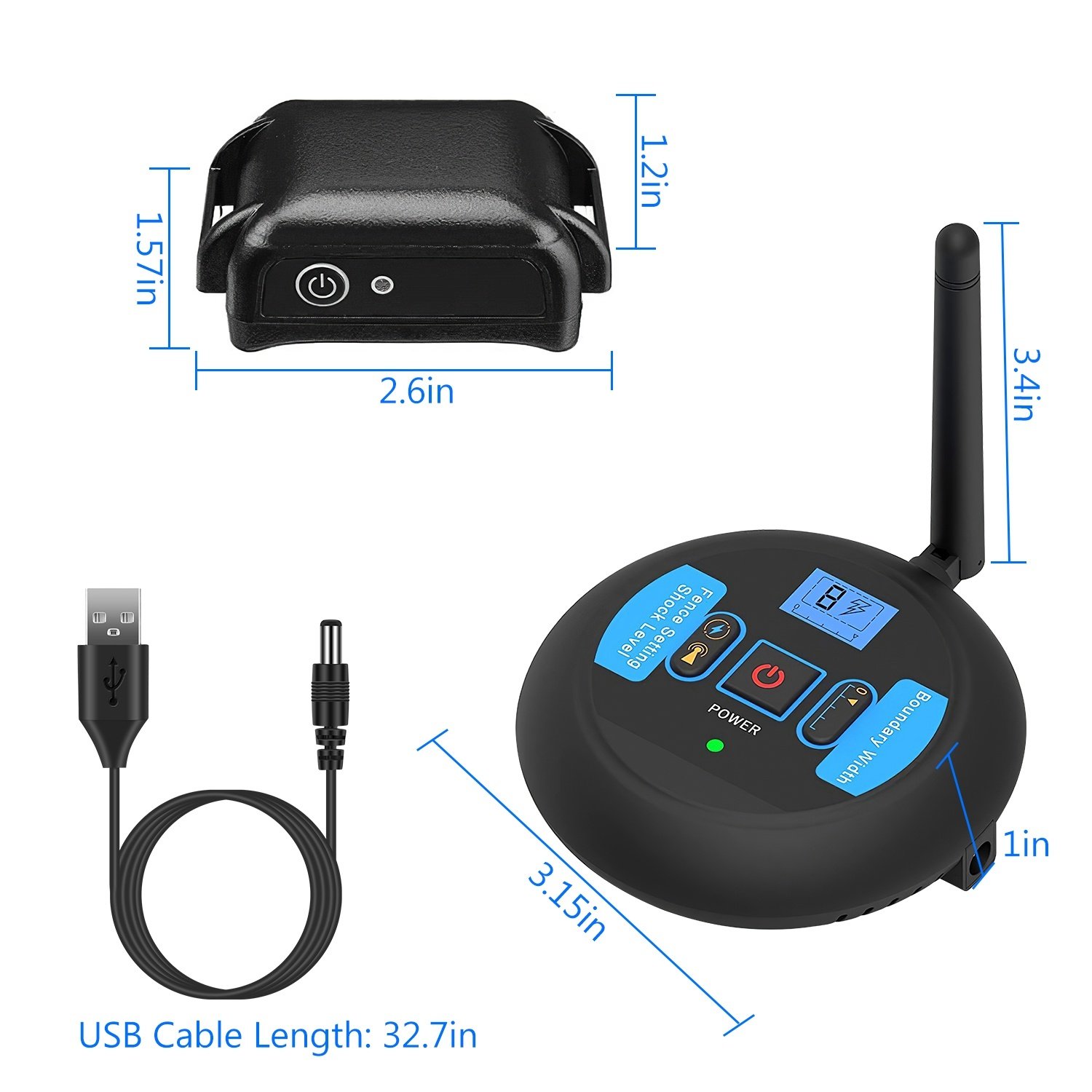 1Set Wireless Electric Dog Fence Pet Shock Boundary Containment System Electric Training Collar For Small Medium Large Dogs - Image 3