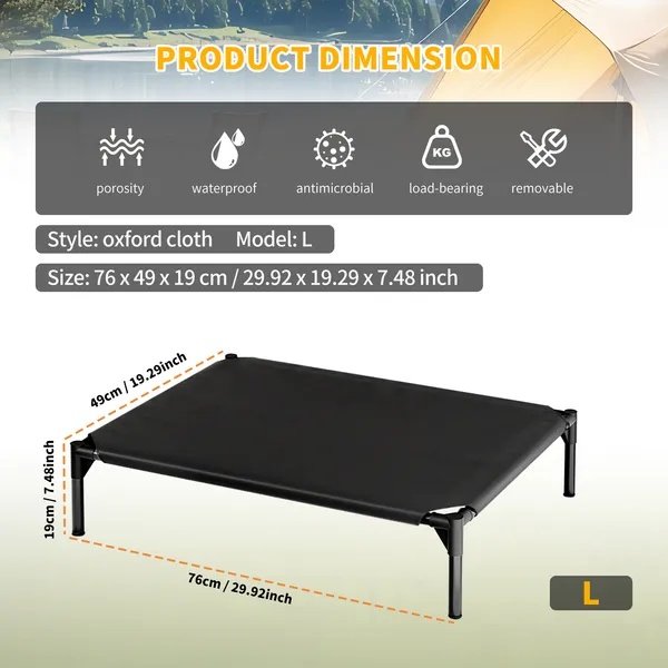Breathable Raised Oxford Pet Bed Fits Small To Large Dogs - Image 4