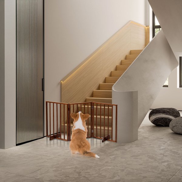 24 Inch Brown Foldable 3-pack Pet Fence - Image 5