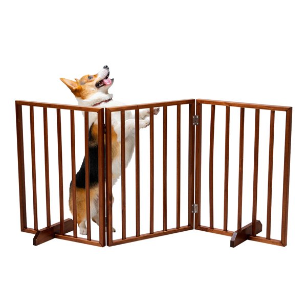 24 Inch Brown Foldable 3-pack Pet Fence - Image 3