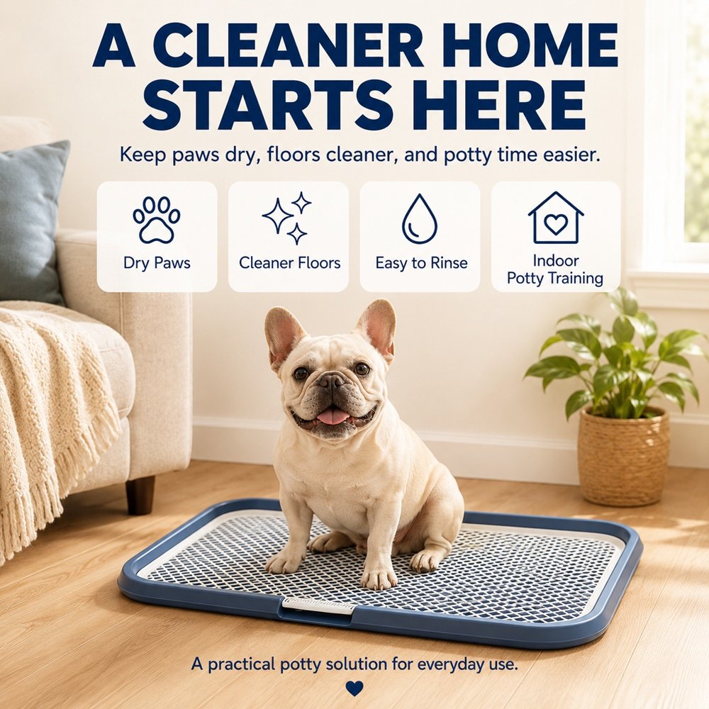 Dog Potty Tray With Removable Grating, Leak-Proof Indoor Dog Toilet For Puppy Training - Image 8