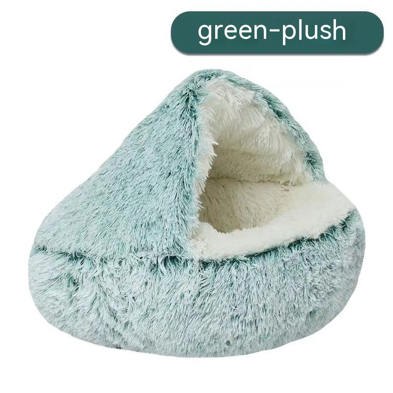Semi-closed Cat Bed Four Seasons Universal Cover Shell Nest Small Dog Winter Pet Supplies - Image 5