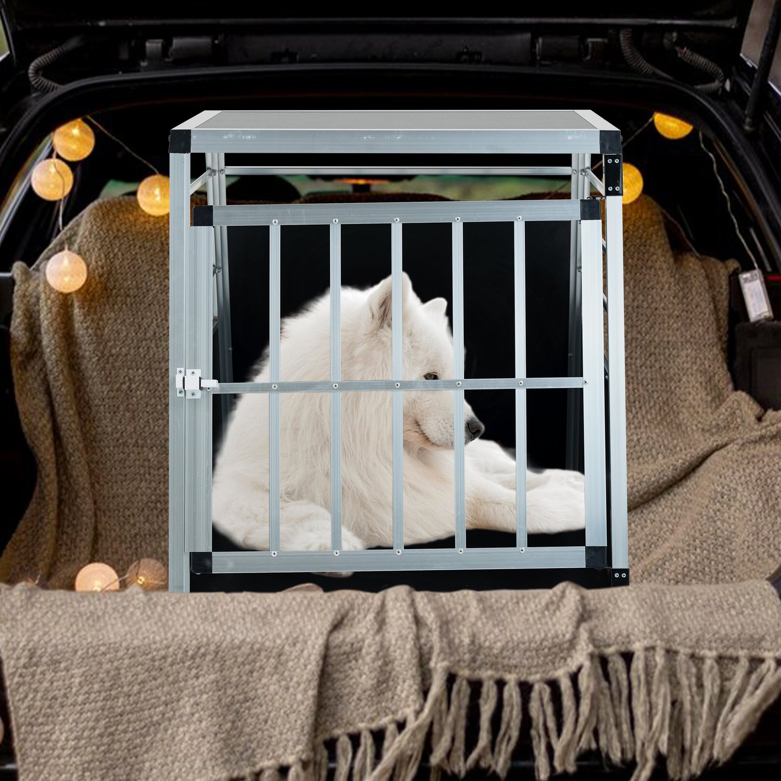Aluminum Transport Case, Aluminum Car Carrier, Travel Carrier, Suitable For Cats And Dogs, Black And Silver. - Image 4