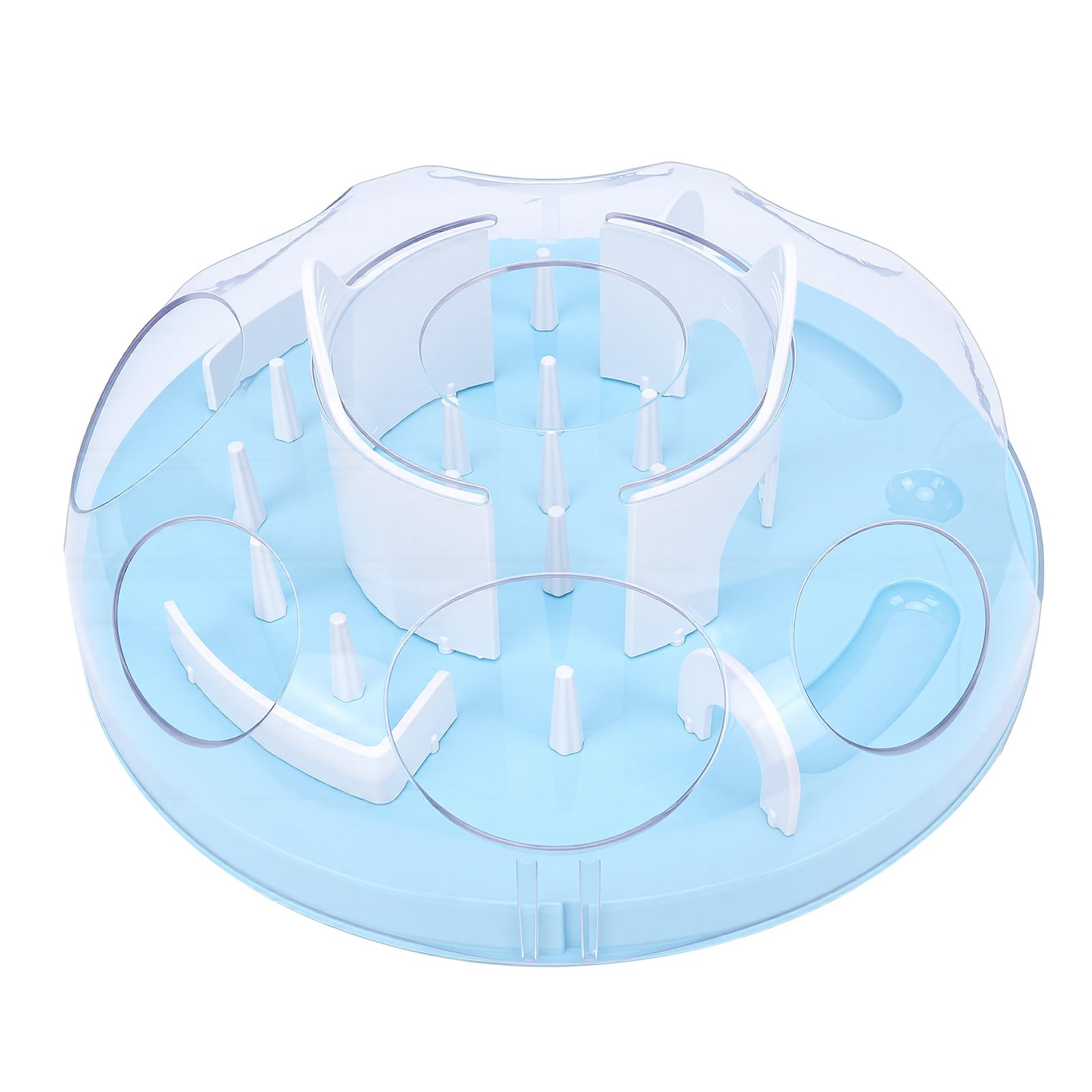 Interactive Cat Puzzle Feeder Funny Cat Puzzle Food Dispenser Enrichment Toy For Pets Play And Exercise Blue - Image 4