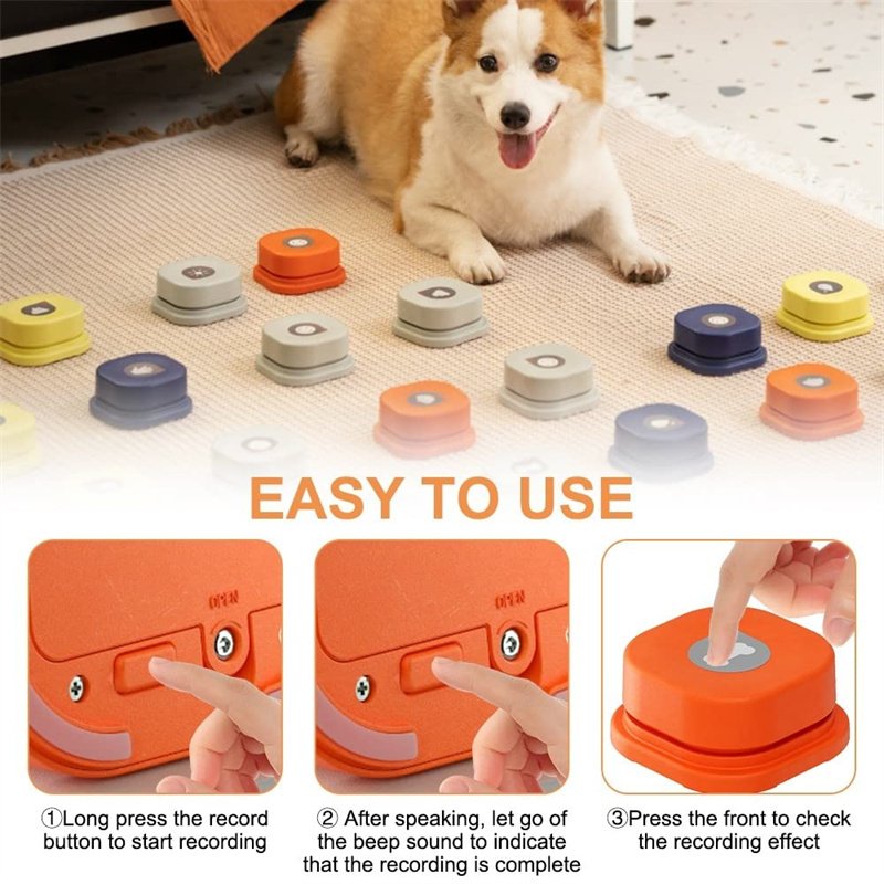 4 Colors Pet Communication Button One-click Prevent Physical Inactivity Recordable Dog Talking Button Toy Cat Toy Pet Products - Image 6
